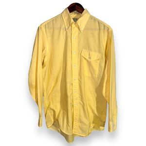 L.L. Bean Yellow Made in USA Oxford Button Down Shirt M